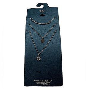 AREA x NORDSTROM: NWT 3 Stacked Layering a Gold Necklace Set